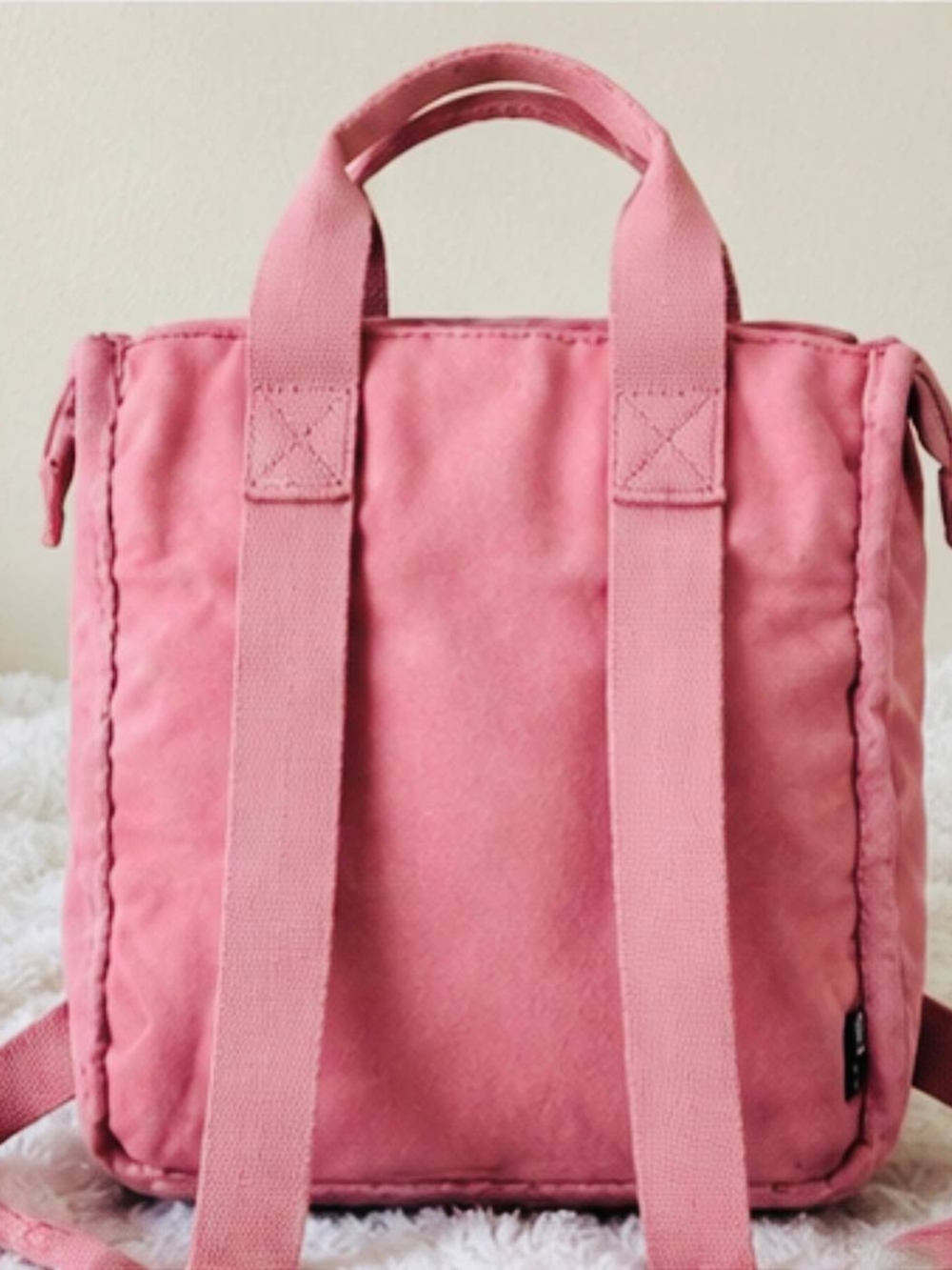 Vans Pink Canvas Mini Backpack Tote - Picture 2 of 3